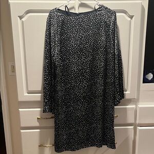 The Limited Navy and White Long Sleeve Dress with Bell Sleeves